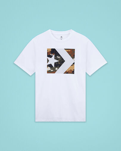 Star Chevron Camo Fill Boxy White, Front View