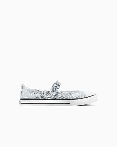 Chuck Taylor All Star Dainty Mary Jane Disco Glitter Easy On Barely Grey/White/Black, Outer Side View
