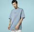 Wordmark Ribbed Neck Tee Blue Slate