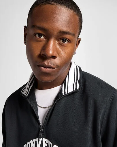 Retro Quarter Zip Converse Black, Detail View