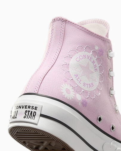 Chuck Taylor All Star Lift Platform Floral Stardust Lilac/White/Black, Detail Angle View