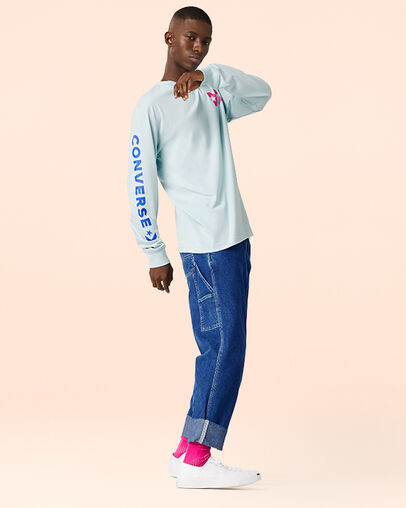 Wordmark Long Sleeve Polar Blue