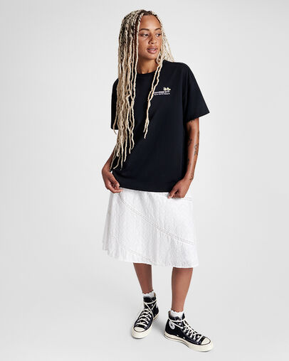 Thanks For Growing Oversized T-Shirt Converse Black, Full Body View