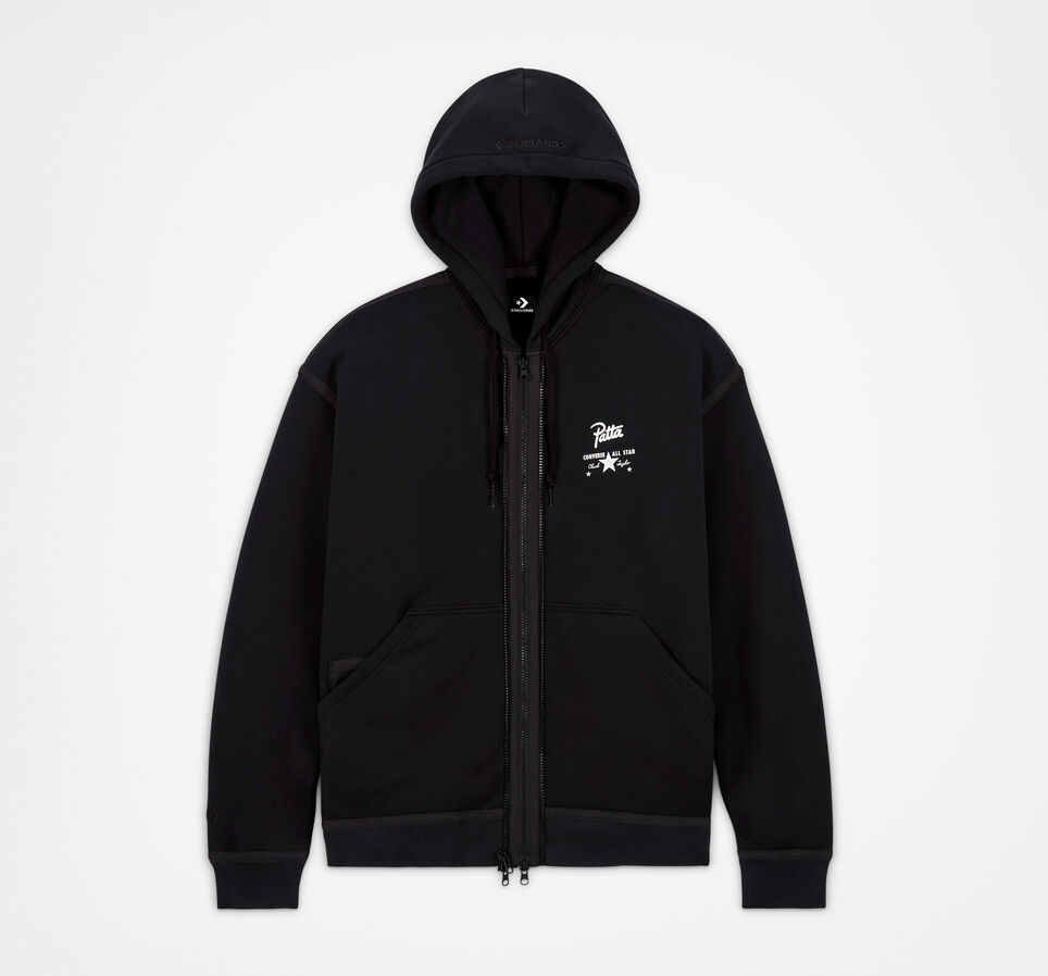 Converse x Patta Four-Leaf Clover Utility Fleece Hoodie Black