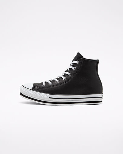 Leather Chuck Taylor All Star Platform Black/White/Black