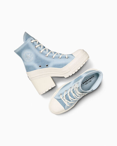 Chuck 70 De Luxe Heel Navy/Egret/Egret, Angled View