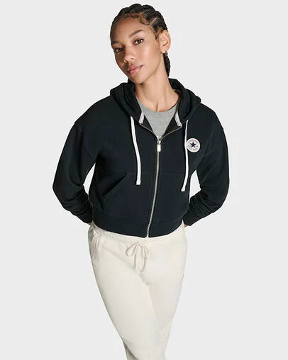 Retro Chuck Taylor Full-Zip Hoodie Black, Back View