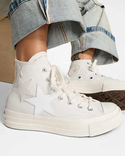 Chuck 70 Stars Vintage White/Natural Ivory, Reflective View