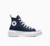 Chuck Taylor All Star Lugged Lift Platform Easy-On Floral Embroidery Navy/Lt Blue /White