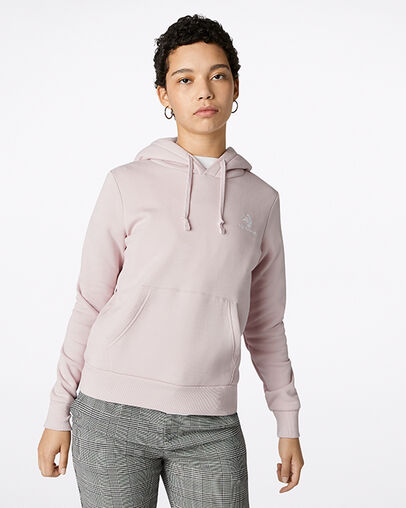 Star Chevron Embroidered Pullover Hoodie Barely Rose