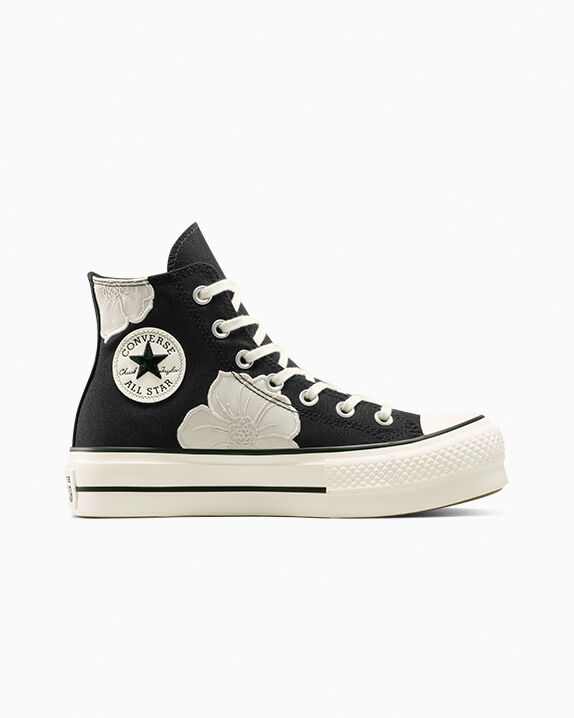 Chuck Taylor All Star Lift Platform Embroidered Satin Flowers