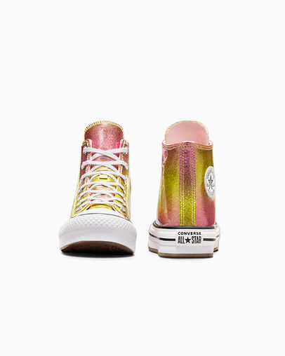 Chuck Taylor All Star EVA Lift Platform Citrus Glitz Like Butter Yellow/Donut Glaze/White, Heel View