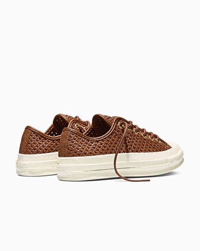 Chuck 70 Woven Leather Unearthed/Unearthed/Egret, Heel View
