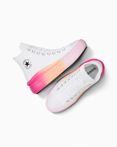 Chuck Taylor All Star Move Platform Bright Ombre White/Stardust Lilac, Angled View