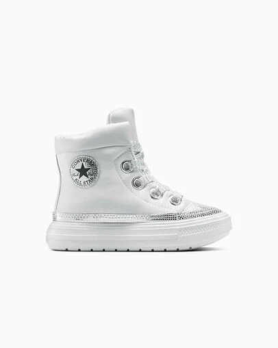 Chuck Taylor All Star Disco Glitter Elements Boots Barely Grey/Silver/Black, Outer Side View