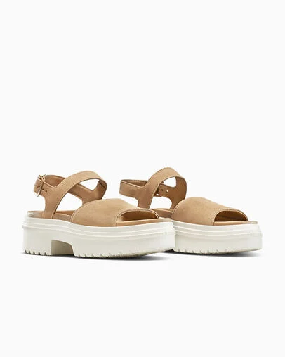 Chuck Taylor All Star Lugged Heel Sandal Suede Sand Dune/Sand Dune/Egret