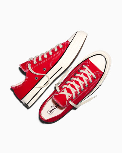 Chuck 70 Canvas Enamel Red/Egret/Black, Angled View