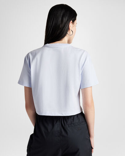 Cropped Collegiate Cropped T-Shirt Blueberry Ice, Back View