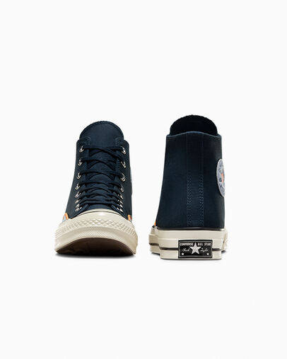 Chuck 70 Canvas & Suede Into The Void Black /Out Of The Blue, Heel View