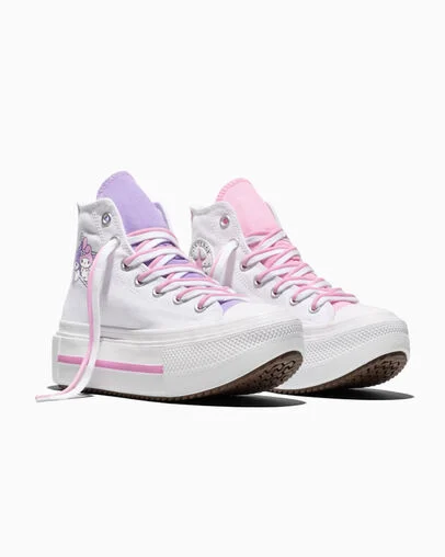 Converse x Hello Kitty&reg; and Friends Chuck Taylor All Star Lift Double Stack My Melody&trade; & Kuromi&trade; White/Pink/Purple