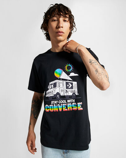 Snow Cone Graphic Loose Fit T-Shirt Converse Black, Front View