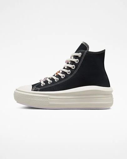 Chuck Taylor All Star Move Platform Pop Words Black/Egret/Vapor Violet, Inner Side View