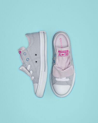 Iridescent Space Star Chuck Taylor All Star Maddie Slip Wolf Grey/Pink Foam/White