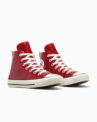 Chuck Taylor All Star Crinkled Leather Days Ahead/Egret/Black, Top and Side View