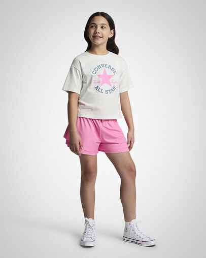 Boxy T-Shirt Birch Heather/Slacker Blue, Full Body View