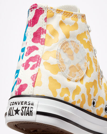 Chuck Taylor All Star Leopard Egret/Kinetic Blue/Citron Zest, Detail Angle View
