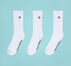 3-Pack Embroidered Crew Socks White