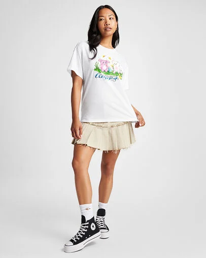 Airbrush Oversized T-Shirt White, Full Body View