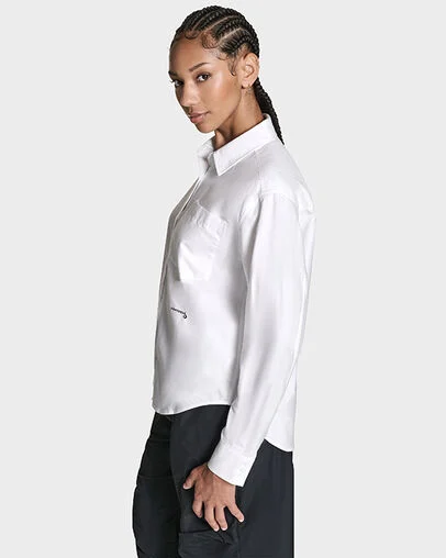 Loose Striped Oxford White 10A, Back View