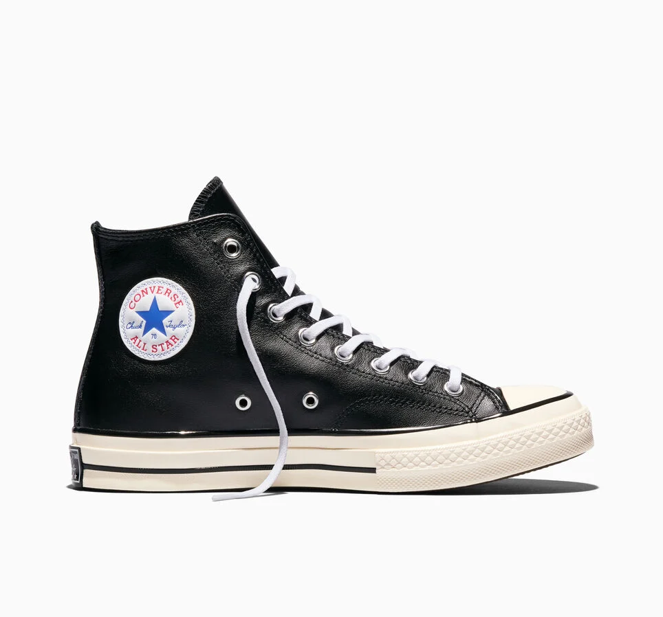 Chuck 70 Leather Black/White/Egret