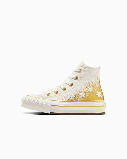 Chuck Taylor All Star EVA Lift Platform Gold Stars Vintage White/Gold, Inner Side View