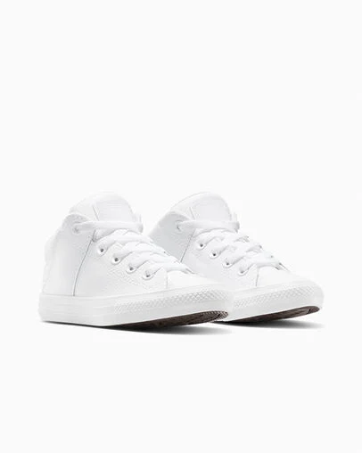 Chuck Taylor All Star Axel Leather White/White/White, Top and Side View