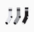 3-Pack Double Stripe Crew Socks White/Lgh/Black