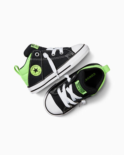 Chuck Taylor All Star Axel Hyper Brights Black/Slime Light/White, Angled View
