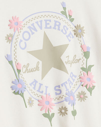 Joyful Florals Boxy T-Shirt Egret, Full Body View