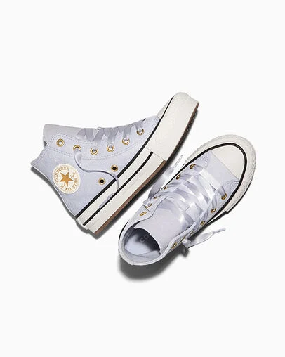 Chuck Taylor All Star Lift Platform Lace Almost Lavender/Gold, Angled View