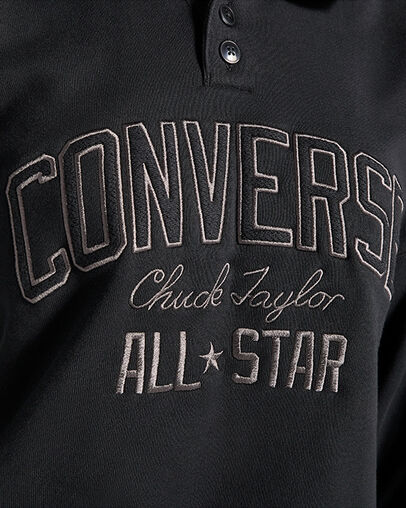 Retro Polo Crew Converse Black, Detail View