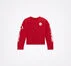 Script Boxy Crew Neck Long Sleeve Enamel Red