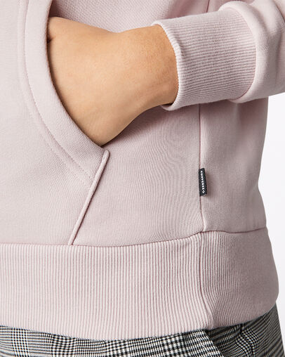 Star Chevron Embroidered Pullover Hoodie Barely Rose