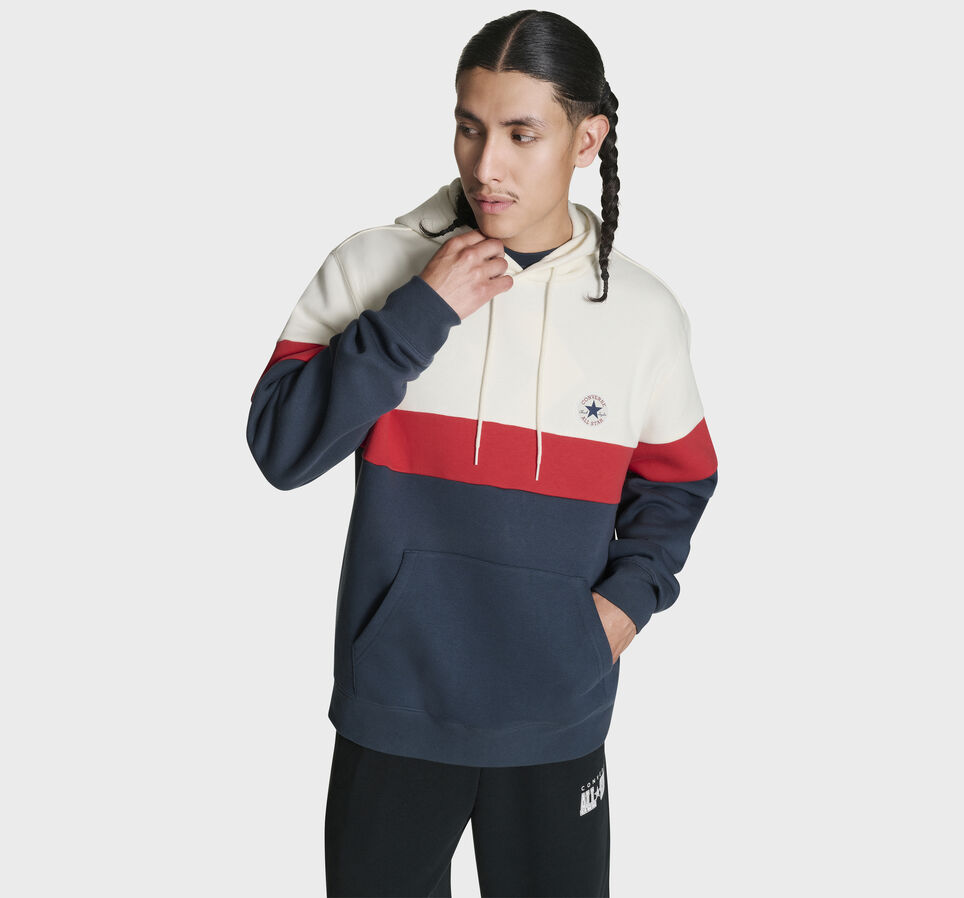Color Block Pullover Hoodie Converse Egret Multi
