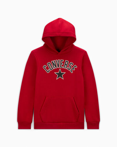 Arched Logo Hoodie Days Ahead Red, Front View