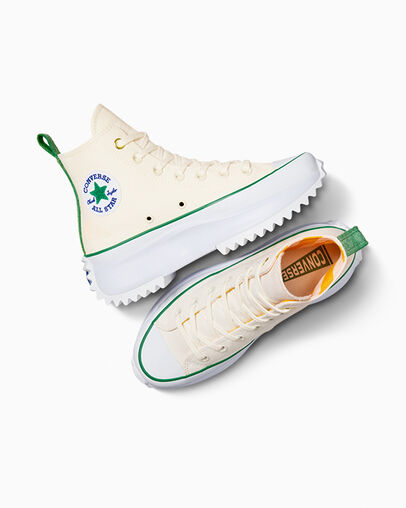 Run Star Hike Platform Camp Converse Egret/White/Green, Angled View