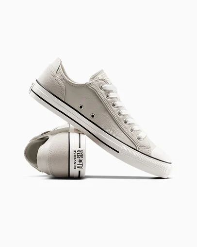 Chuck Taylor All Star Leather & Suede (Wide Width) Warm Clay/Egret/Black, Detail Angle View