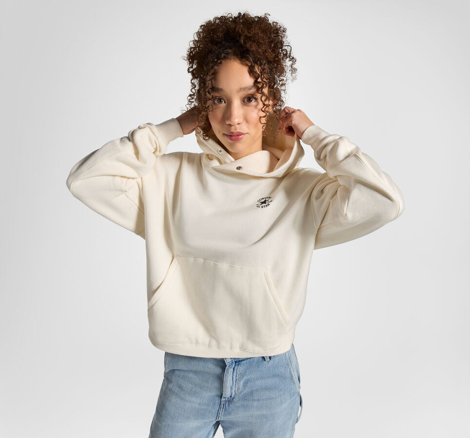 Polar Fleece Oversized Hoodie Converse Egret