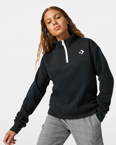 Blocked Polar 1/4 Zip Black