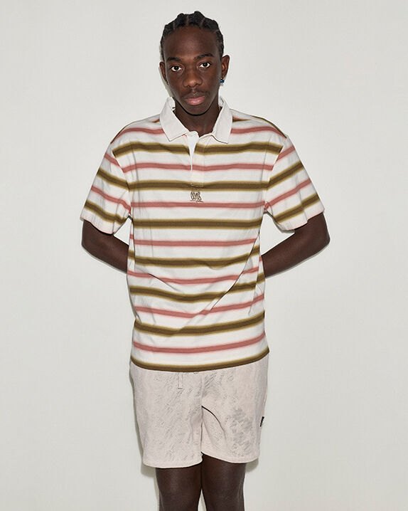 CONS Script Stripe Polo Shirt Men's Top. Converse.com